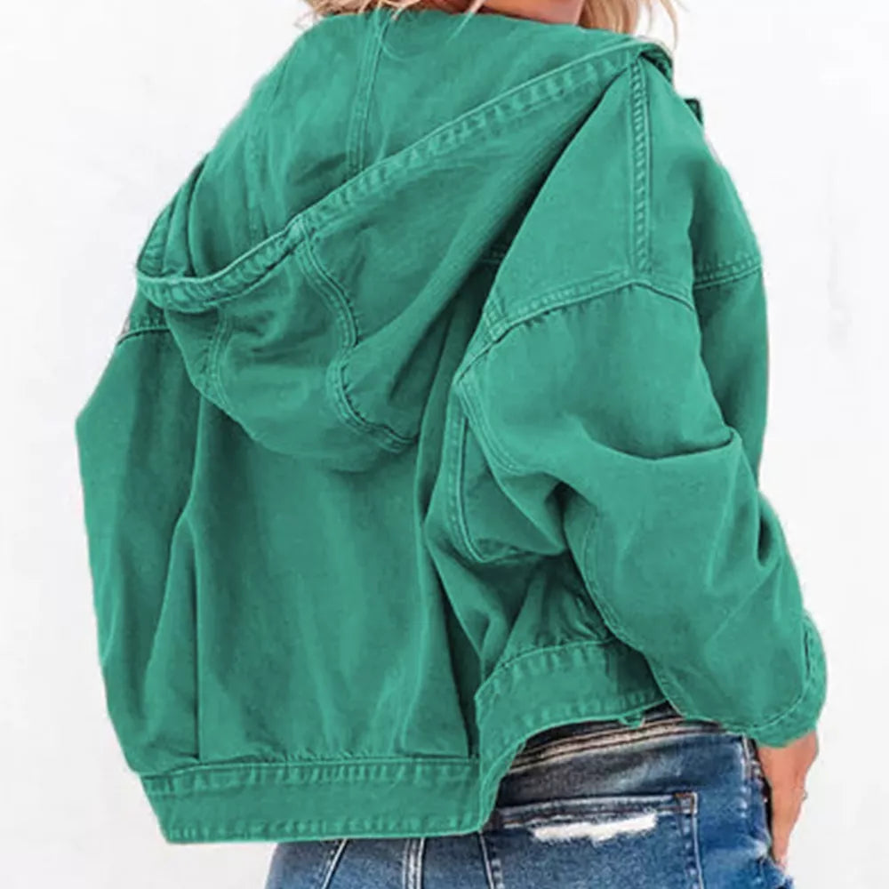 Hooded Dropped Shoulder Denim Jacket (2)