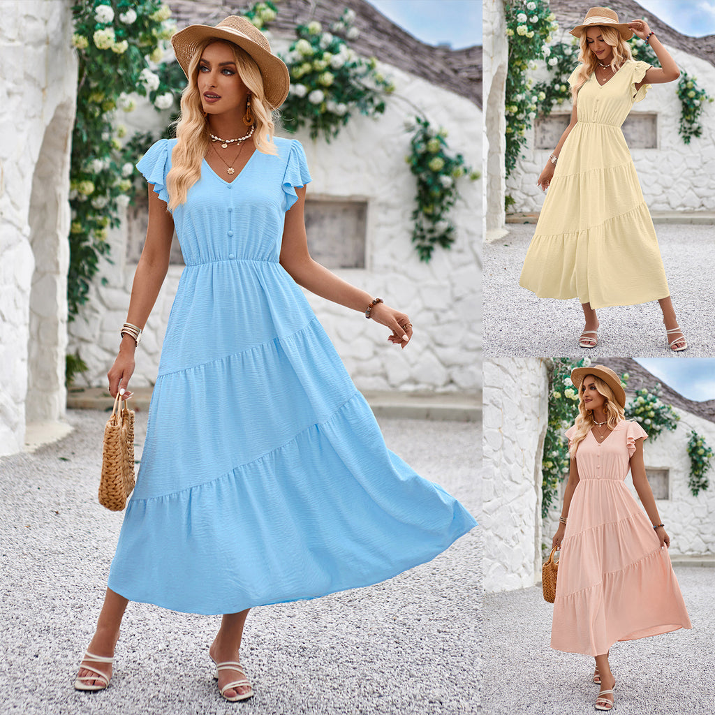 V-neck Ruffle Layered Dress photo 21