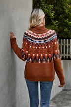 Turtleneck Ribbed Trim Sweater (12)