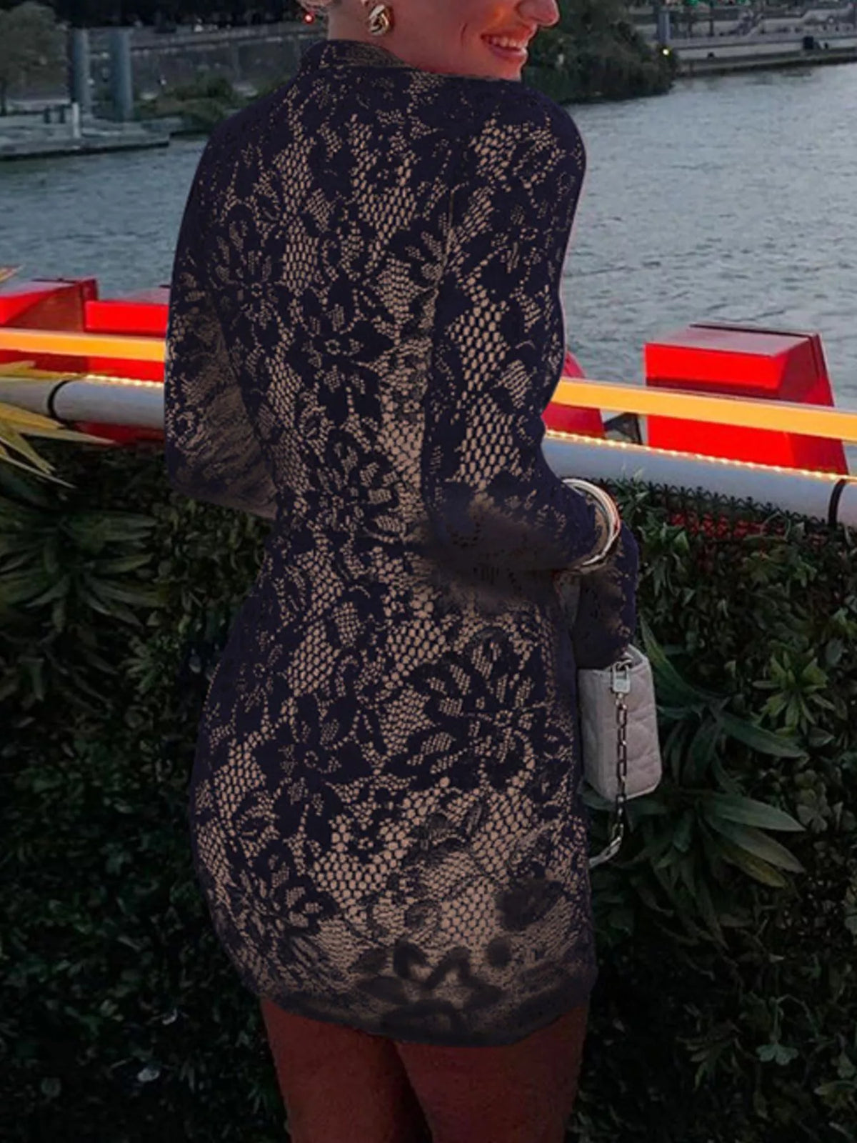 Lace Cutout Long Sleeve Mini Dress (4)