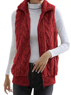 Full Size Cozy Faux Fur Zip-up Vest Coat Plus (17)