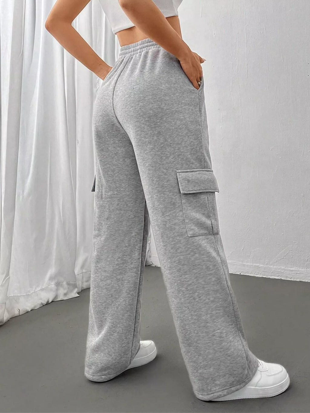 Relaxed Fit Pants Drawstring Waist (9)