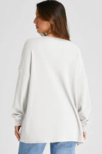 Waffle-knit Long Sleeve Sweatshirt (25)