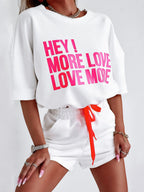 Letter Graphic Top Shorts Set (4)