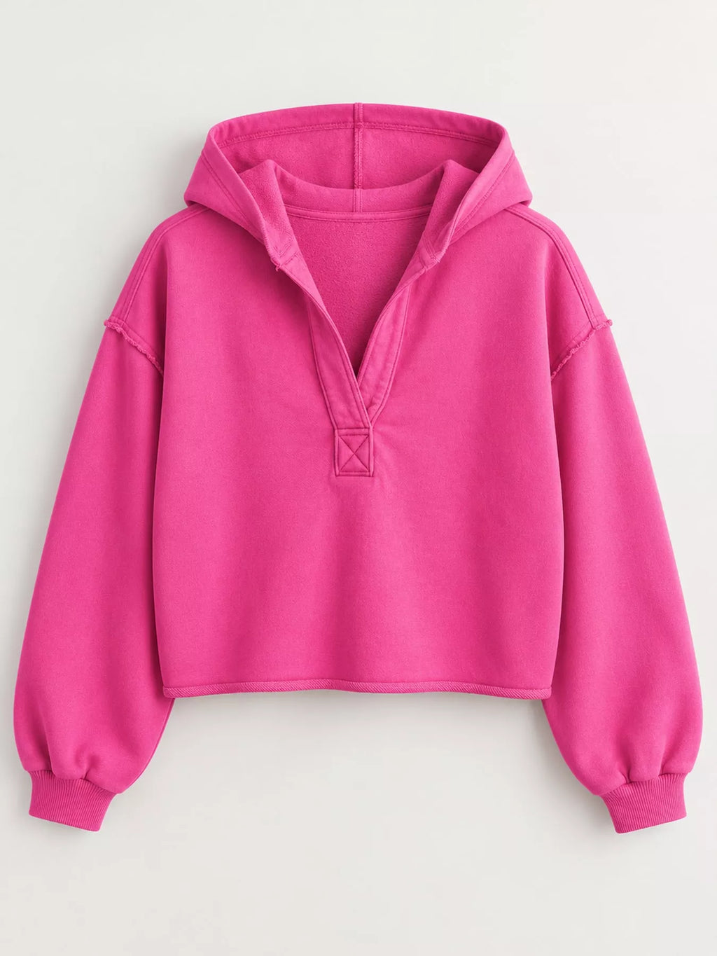 Dropped Shoulder Cropped Hoodie (7)