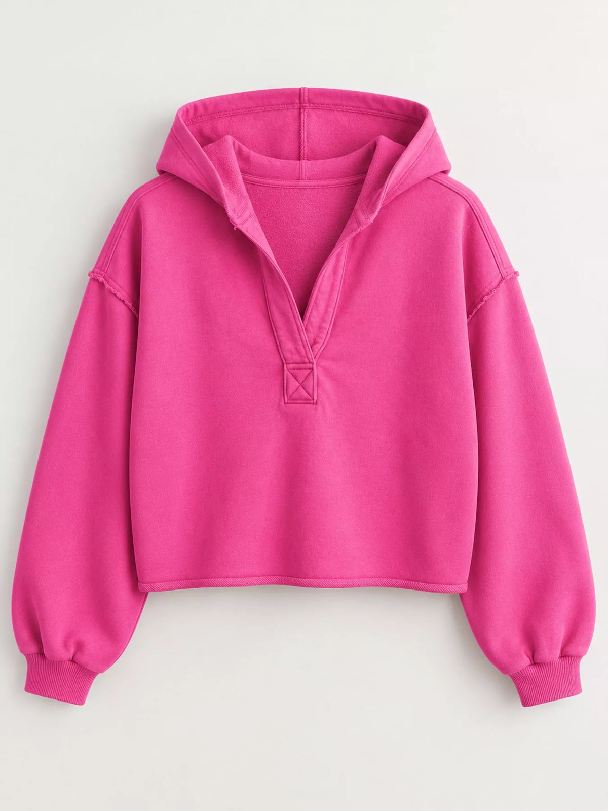 Dropped Shoulder Cropped Hoodie (7)