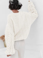 Cable Knit Long Sleeve Sweater (6)