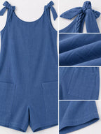 Full Size Tie-shoulder Romper Pockets Plus (33)