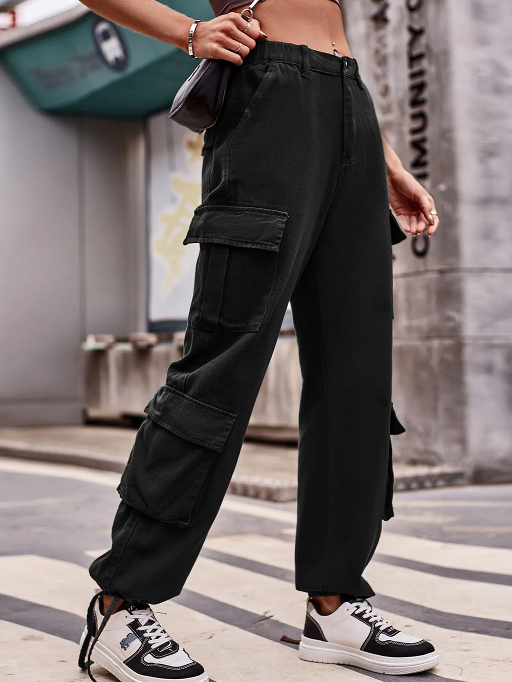 Casual Wide Leg Cargo Jeans (14)