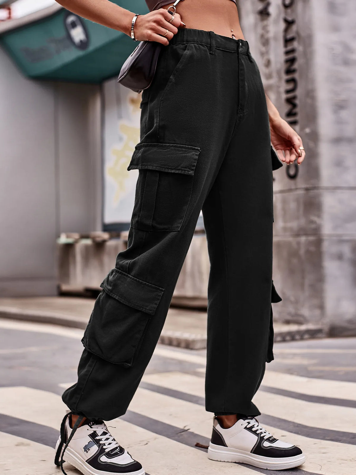 Casual Wide Leg Cargo Jeans (14)