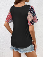 Printed Puff Sleeve Round Neck Tee (2)
