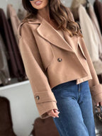 Double-breasted Cropped Outerwear (5)