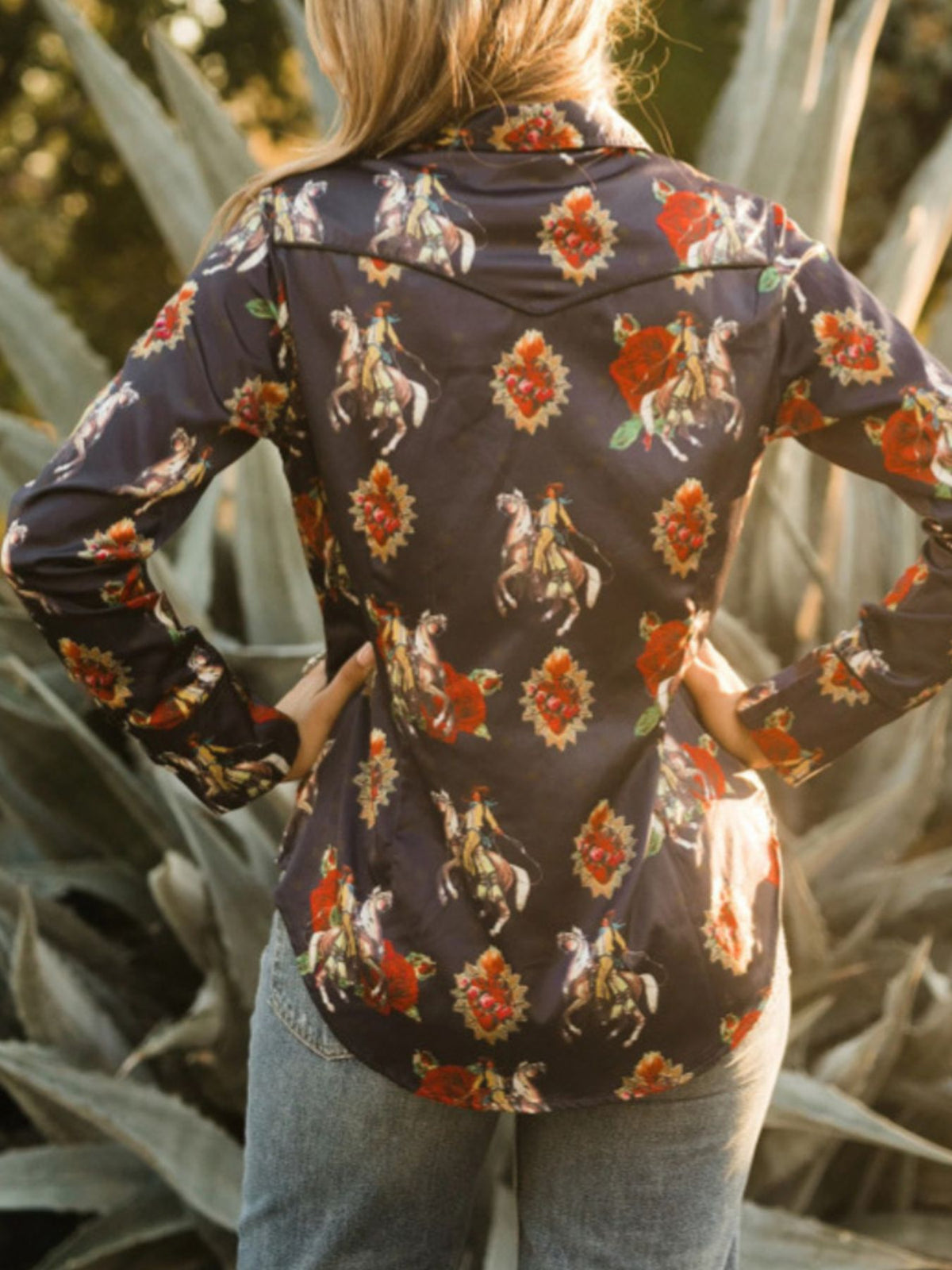 Printed Button Up Long Sleeve Shirt (8)