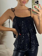 Full Size Sequin Tie Shoulder Cami Plus (5)