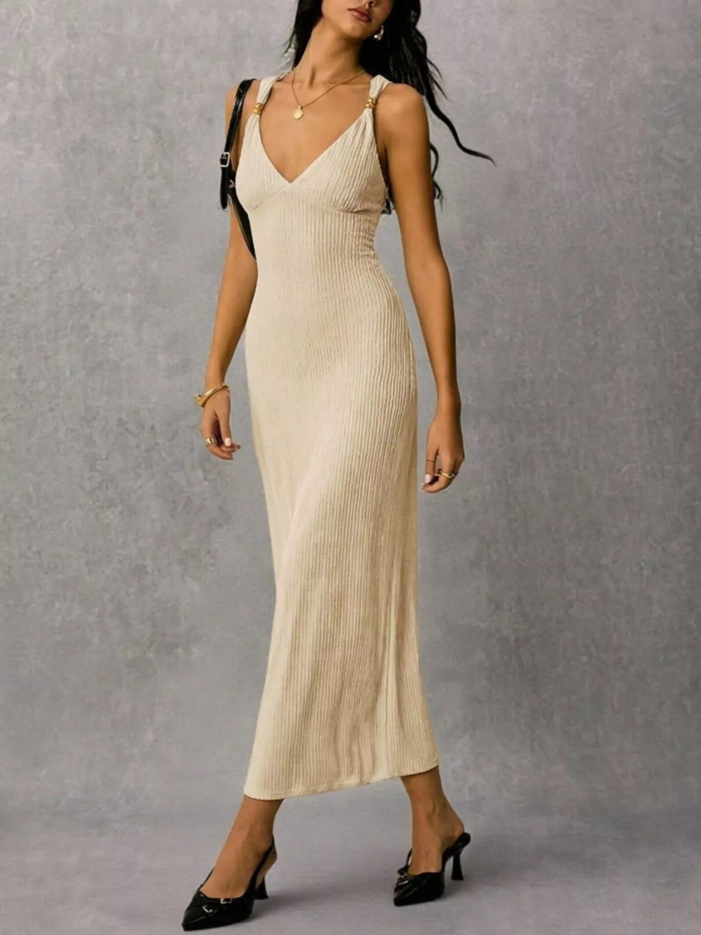 Sleeveless Ribbed Knit Midi Dress (22)