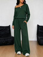 Full Size One-shoulder Top Drawstring Pants Set Plus (11)