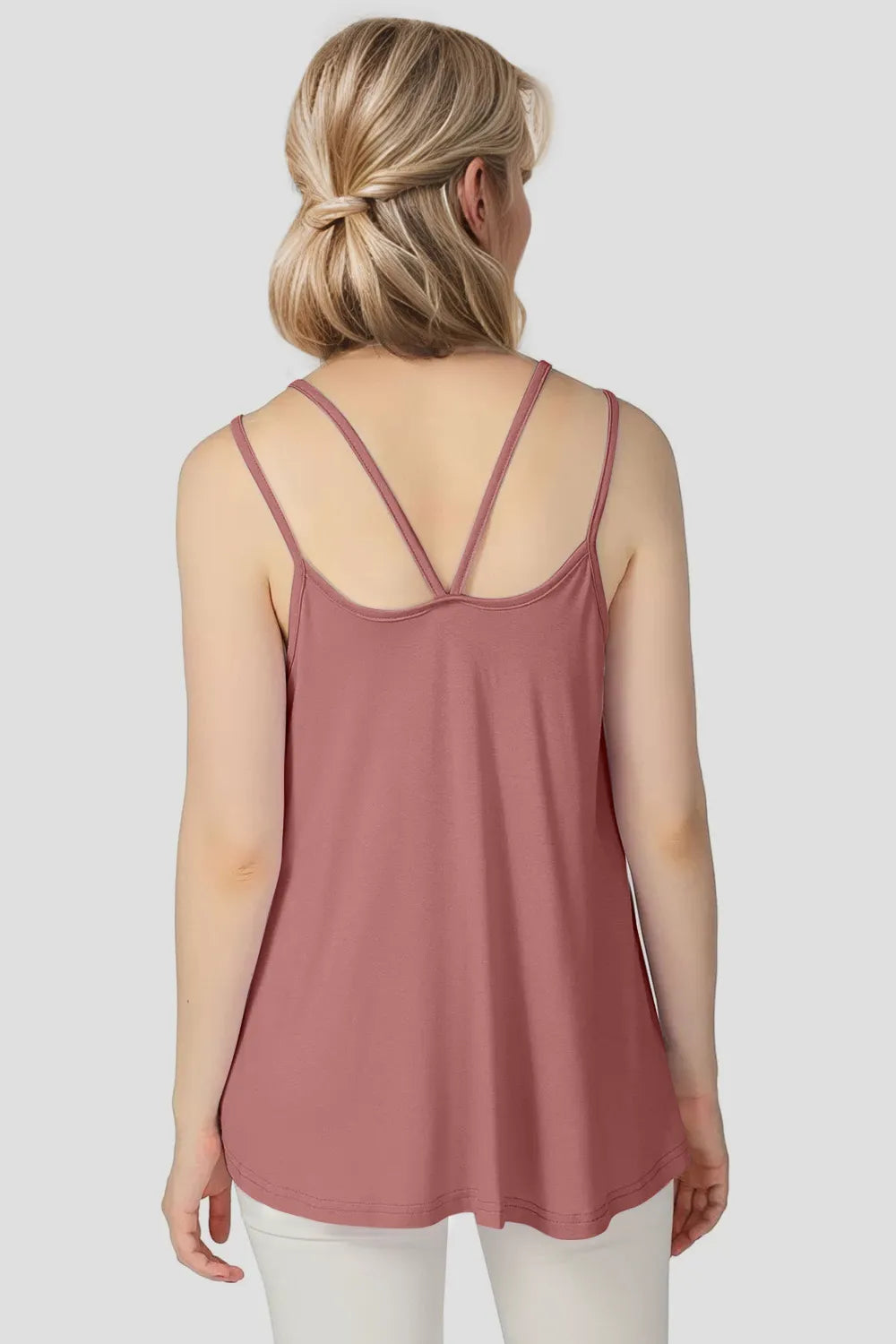 Bamboo Scoop Neck Double Spaghetti Straps Cami (4)