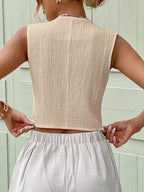 Textured Button-front Vest (5)