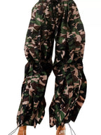 Printed Cargo Pants Drawstring Waist (3)