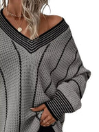 V-neck Textured Knit Sweater (19)