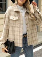 Plaid Button Up Long Sleeve Jacket (24)