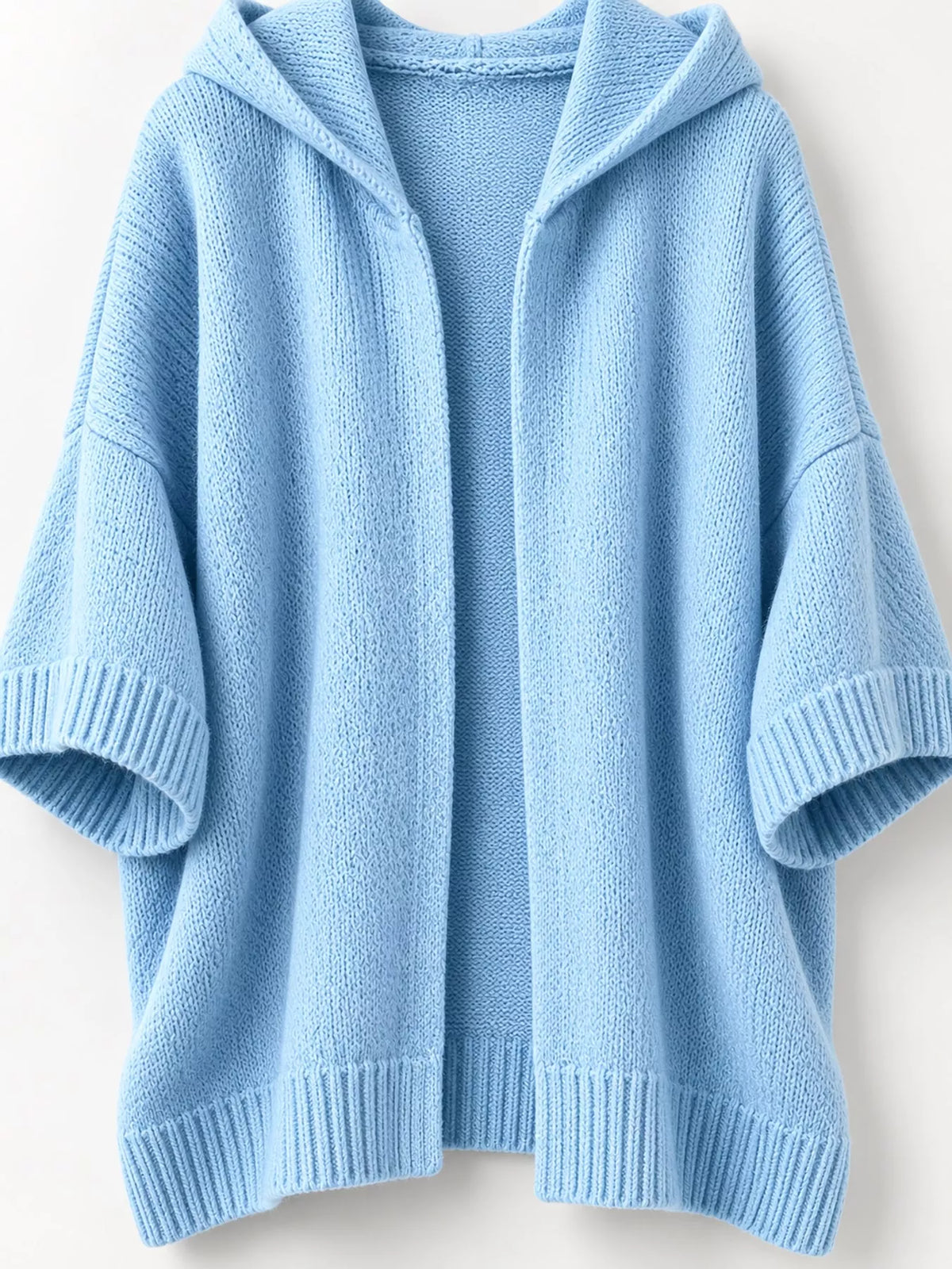 Full Size Hooded Open-front Knit Cardigan Plus (10)
