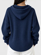 Full Size Waffle Knit Button Detail Hoodie Plus (37)