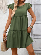 Ruffle Sleeve Tiered Mini Dress (3)