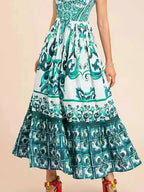 Smocked Printed Wide Strap Dress (16)