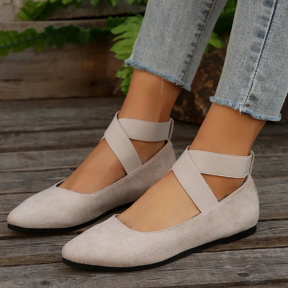 Crisscross Point Toe Flat Slip-ons (4)