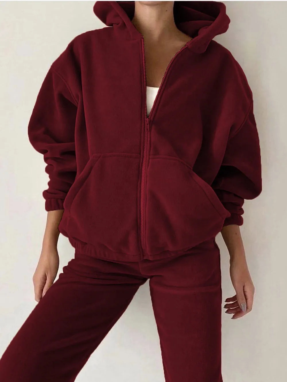 Zip Up Long Sleeve Hoodie Joggers Set (20)