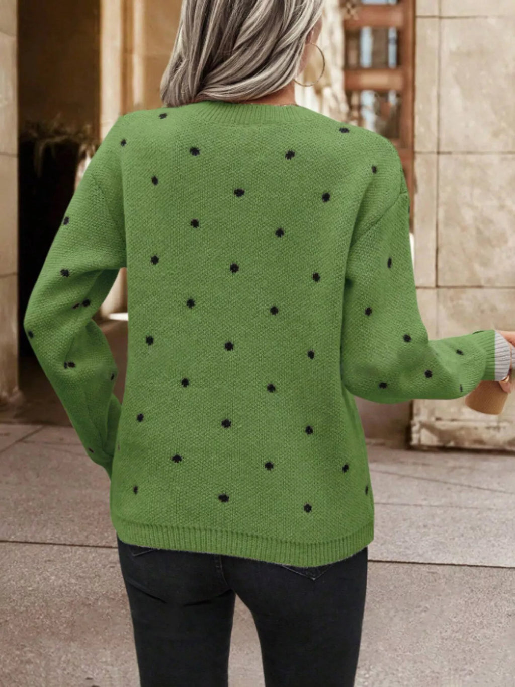 Polka Dot Long Sleeve Sweater (9)