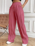 Drawstring Wide Leg Pants Pockets (6)