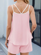 Casual Ribbed Tank Top Shorts Set (24)