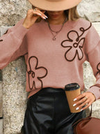Flower Dropped Shoulder Sweater (6)