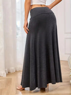 Flowy Maxi Skirt Wide Waistband (3)