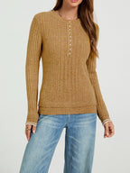 Button Detail Ribbed Knit Top (2)