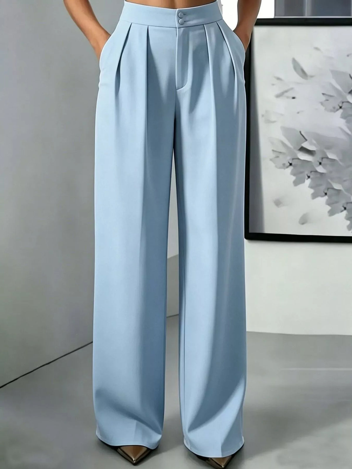 High-waisted Pleated Wide-leg Pants (29)