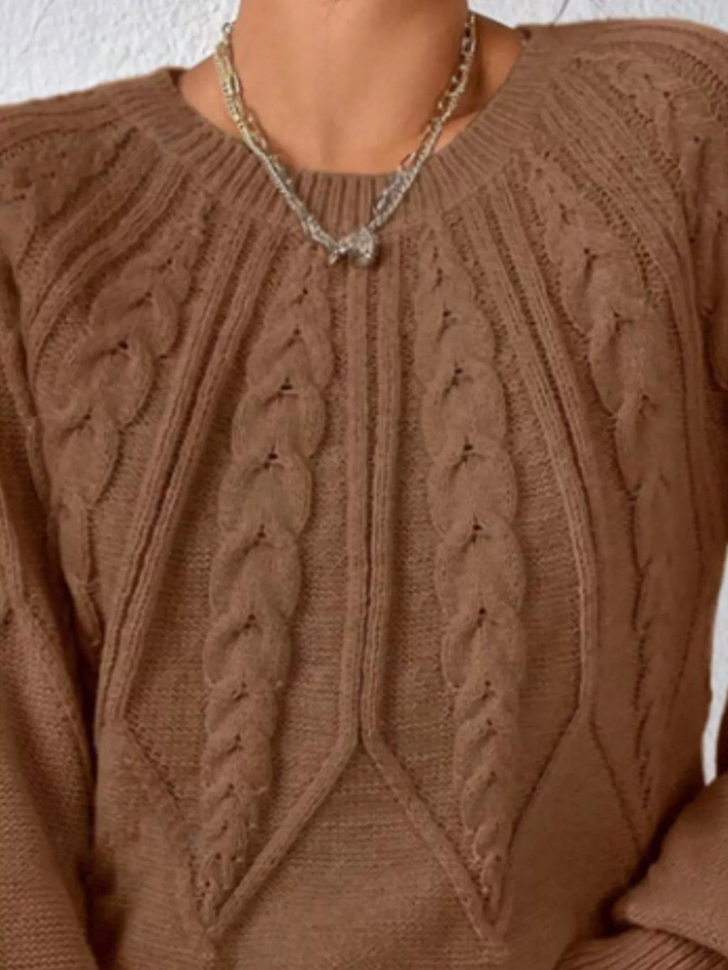 Cable Knit Long Sleeve Sweater (20)