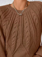Cable Knit Long Sleeve Sweater (20)