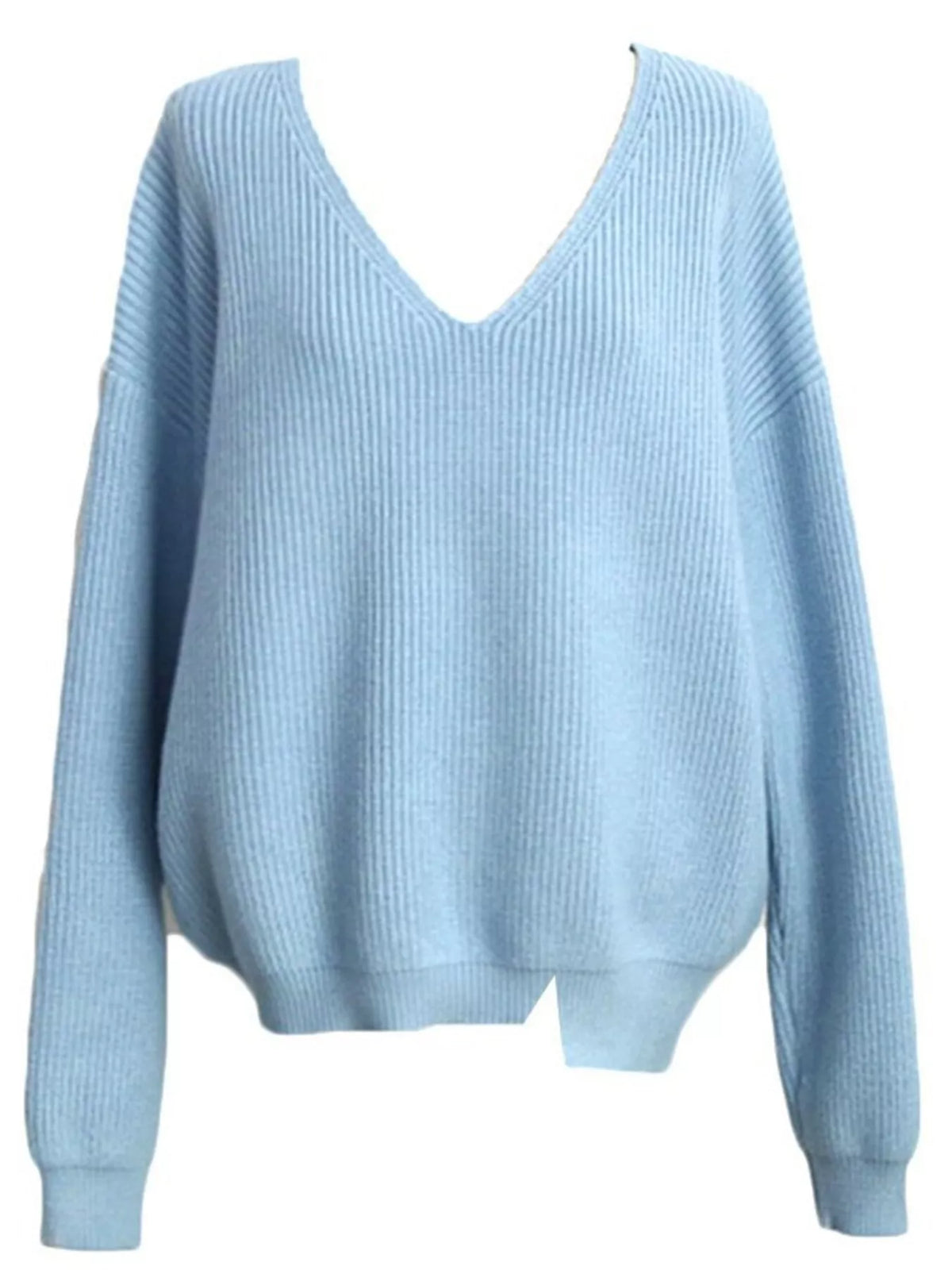 V-neck Dropped Shoulder Sweater (5)