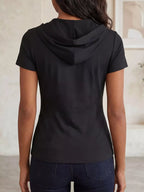 Hooded Wrap Front Slim Fit Top (4)