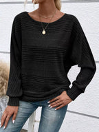 Ribbed Round Neck Long Sleeve Top (23)