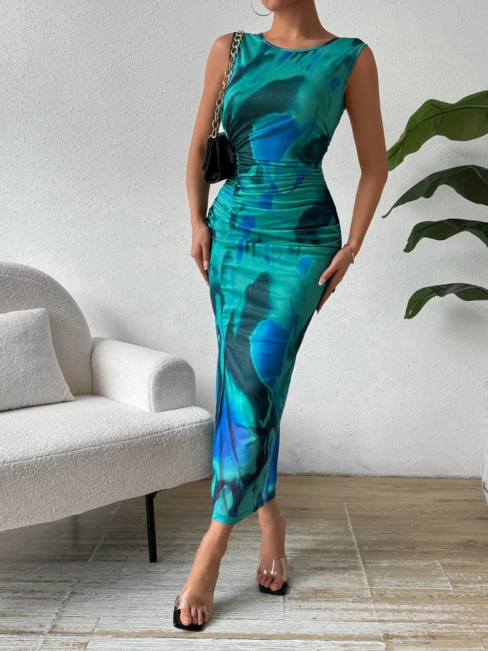 Slit Round Neck Midi Tank Dress (10)