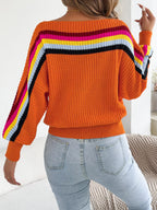 Striped Knit Boat Neck Sweater (20)