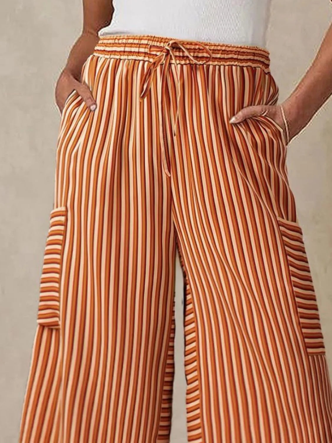 Contrast Striped Wide Leg Pants (21)