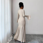 Mermaid Skirt Lotus Trumpet Sleeve Dress photo 4