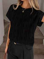 Diamond Pattern Round Neck Top (11)