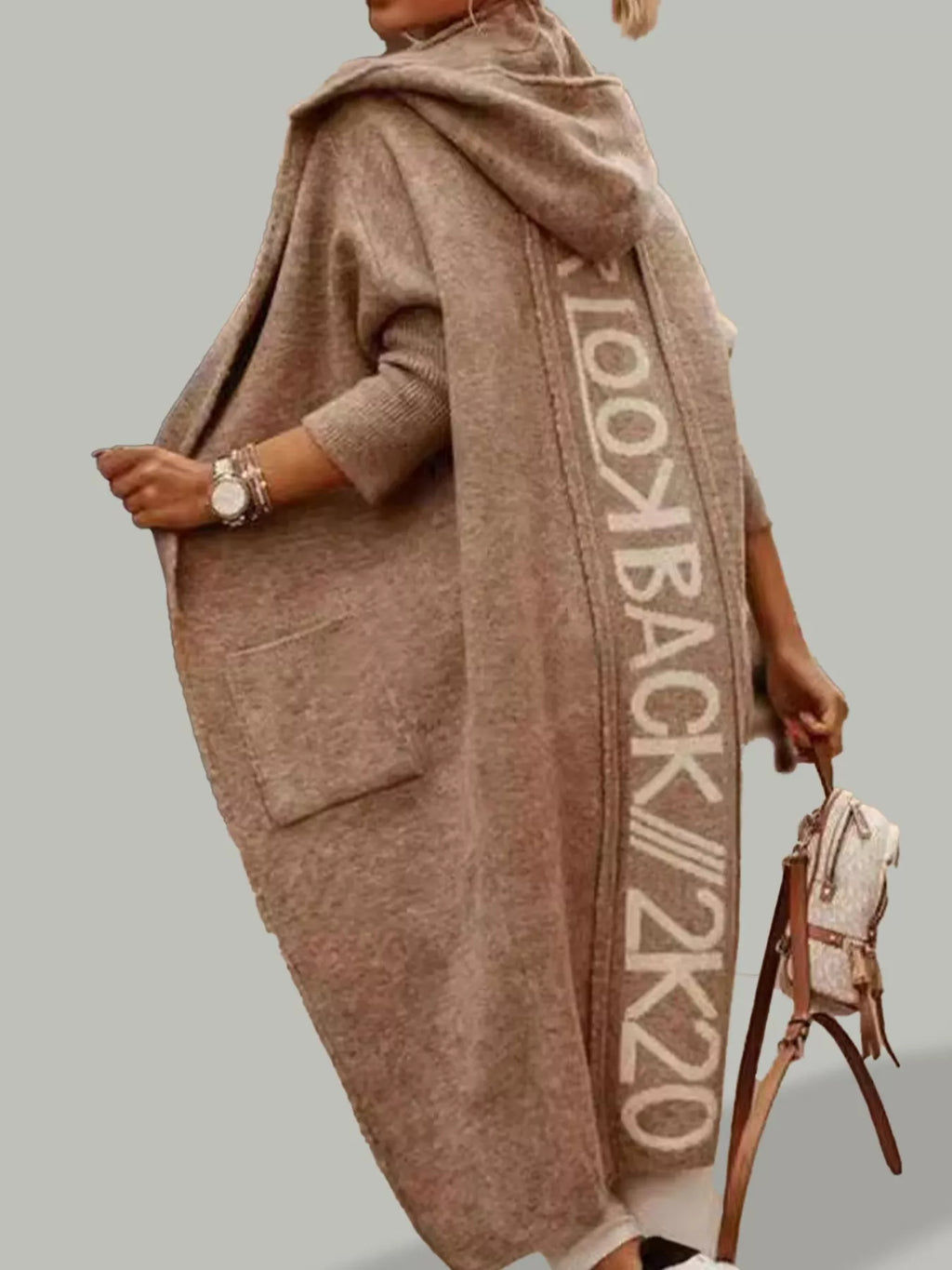Full Size Letter Back Hooded Cardigan Plus (2)
