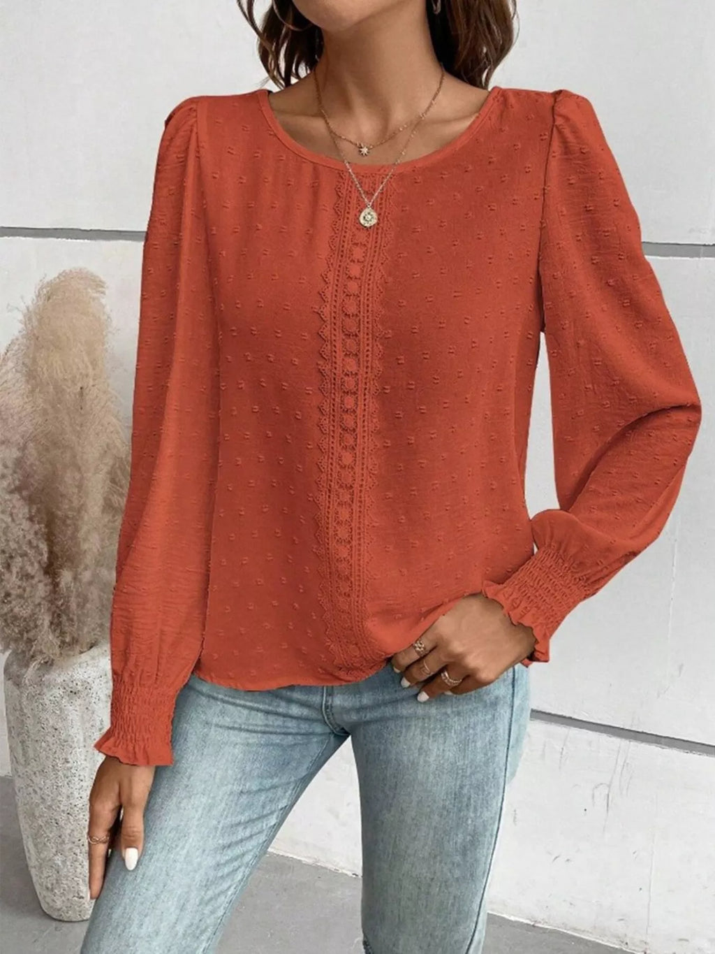 Swiss Dot Long Sleeve Blouse (10)